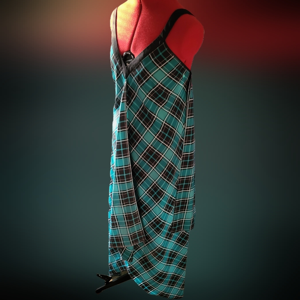 MICHAEL Michael Kors Teal and Black Plaid Dress